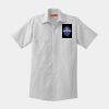 Short Sleeve Striped Industrial Work Shirt Thumbnail
