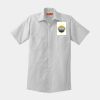 Short Sleeve Striped Industrial Work Shirt Thumbnail