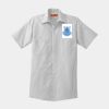 Short Sleeve Striped Industrial Work Shirt Thumbnail