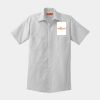 Short Sleeve Striped Industrial Work Shirt Thumbnail