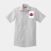Short Sleeve Striped Industrial Work Shirt Thumbnail