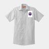 Short Sleeve Striped Industrial Work Shirt Thumbnail