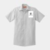 Short Sleeve Striped Industrial Work Shirt Thumbnail