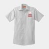 Short Sleeve Striped Industrial Work Shirt Thumbnail