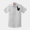 Short Sleeve Striped Industrial Work Shirt Thumbnail