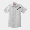 Short Sleeve Striped Industrial Work Shirt Thumbnail