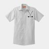 Short Sleeve Striped Industrial Work Shirt Thumbnail