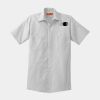 Short Sleeve Striped Industrial Work Shirt Thumbnail