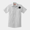 Short Sleeve Striped Industrial Work Shirt Thumbnail