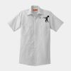 Short Sleeve Striped Industrial Work Shirt Thumbnail