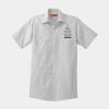 Short Sleeve Striped Industrial Work Shirt Thumbnail