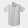 Short Sleeve Striped Industrial Work Shirt Thumbnail