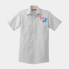 Short Sleeve Striped Industrial Work Shirt Thumbnail
