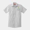 Short Sleeve Striped Industrial Work Shirt Thumbnail