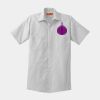 Short Sleeve Striped Industrial Work Shirt Thumbnail
