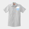Short Sleeve Striped Industrial Work Shirt Thumbnail