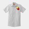 Short Sleeve Striped Industrial Work Shirt Thumbnail