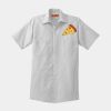 Short Sleeve Striped Industrial Work Shirt Thumbnail