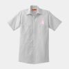 Short Sleeve Striped Industrial Work Shirt Thumbnail