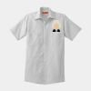 Short Sleeve Striped Industrial Work Shirt Thumbnail