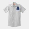 Short Sleeve Striped Industrial Work Shirt Thumbnail