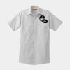 Short Sleeve Striped Industrial Work Shirt Thumbnail
