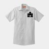 Short Sleeve Striped Industrial Work Shirt Thumbnail
