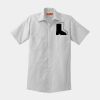 Short Sleeve Striped Industrial Work Shirt Thumbnail