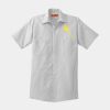 Short Sleeve Striped Industrial Work Shirt Thumbnail