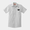 Short Sleeve Striped Industrial Work Shirt Thumbnail
