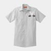 Short Sleeve Striped Industrial Work Shirt Thumbnail