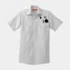 Short Sleeve Striped Industrial Work Shirt Thumbnail