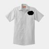 Short Sleeve Striped Industrial Work Shirt Thumbnail