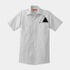 Short Sleeve Striped Industrial Work Shirt Thumbnail