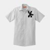 Short Sleeve Striped Industrial Work Shirt Thumbnail