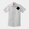 Short Sleeve Striped Industrial Work Shirt Thumbnail