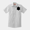Short Sleeve Striped Industrial Work Shirt Thumbnail