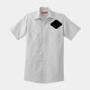 Short Sleeve Striped Industrial Work Shirt Thumbnail