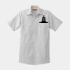 Short Sleeve Striped Industrial Work Shirt Thumbnail