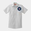 Short Sleeve Striped Industrial Work Shirt Thumbnail