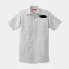 Short Sleeve Striped Industrial Work Shirt Thumbnail